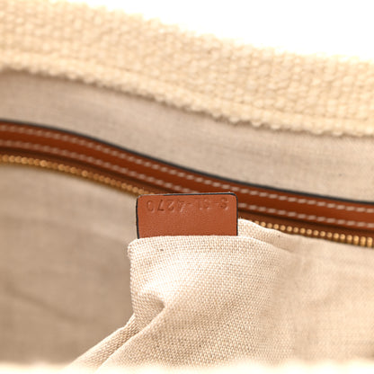 Celine Plein Soleil Textile Calfskin Horizontal Cabas Natural Tan Black 7 of 11