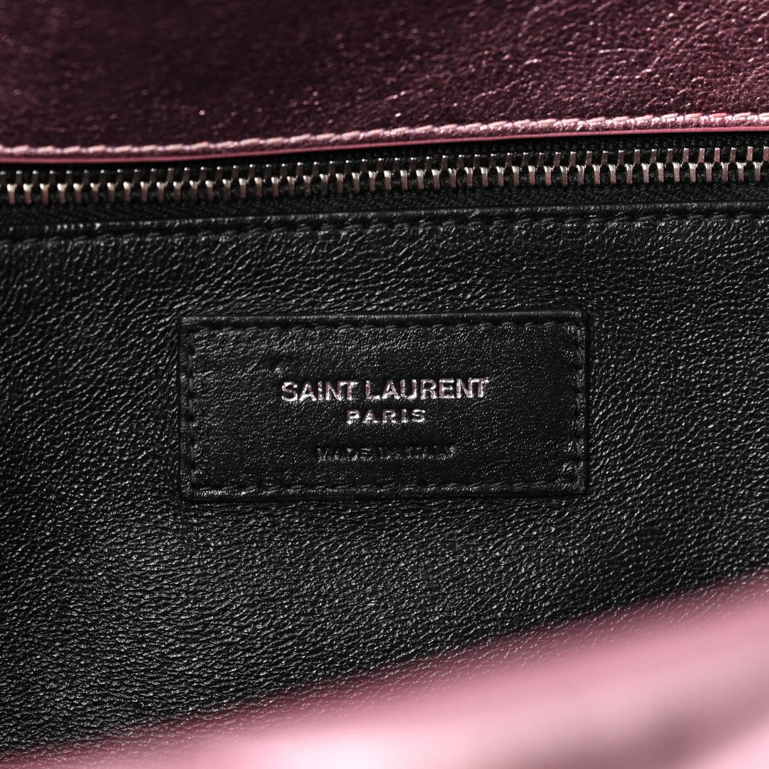 Saint Laurent Metallic Lambskin Quilted Sade Puffer Envelope Clutch Pink 6 of 9