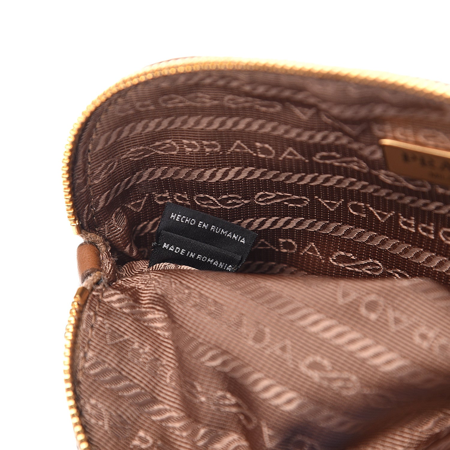 Prada Vitello Daino Cosmetic Pouch Cannella 6 of 8