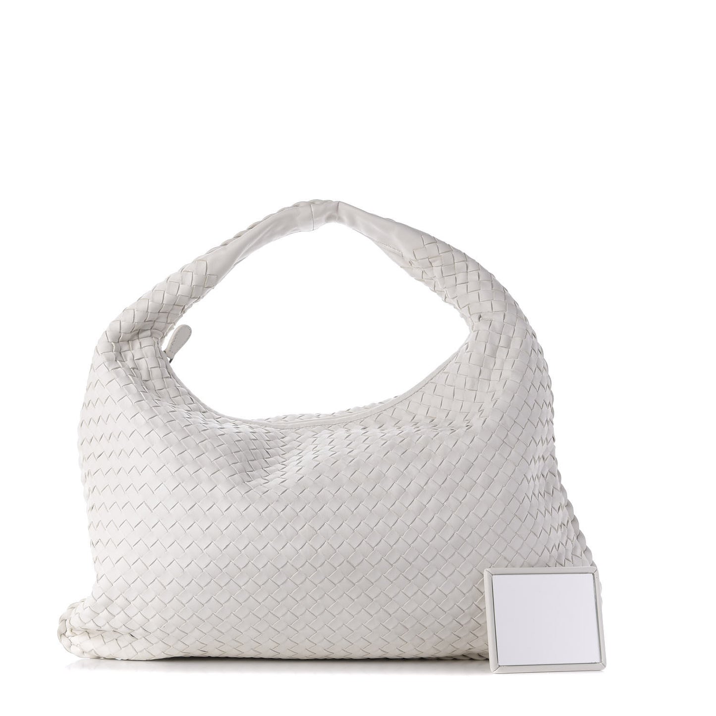 Nappa Intrecciato Large Veneta Hobo White