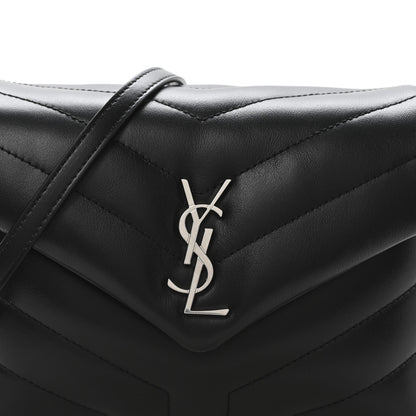 Saint Laurent Calfskin Y Quilted Monogram Toy Loulou Crossbody Bag Black 8 of 11