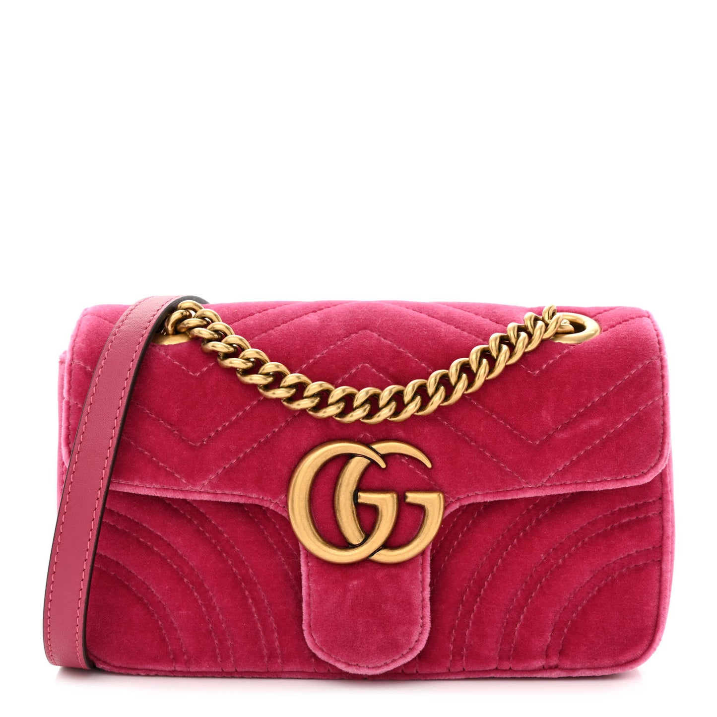 Velvet Matelasse Mini GG Marmont Shoulder Bag Light Raspberry Rose