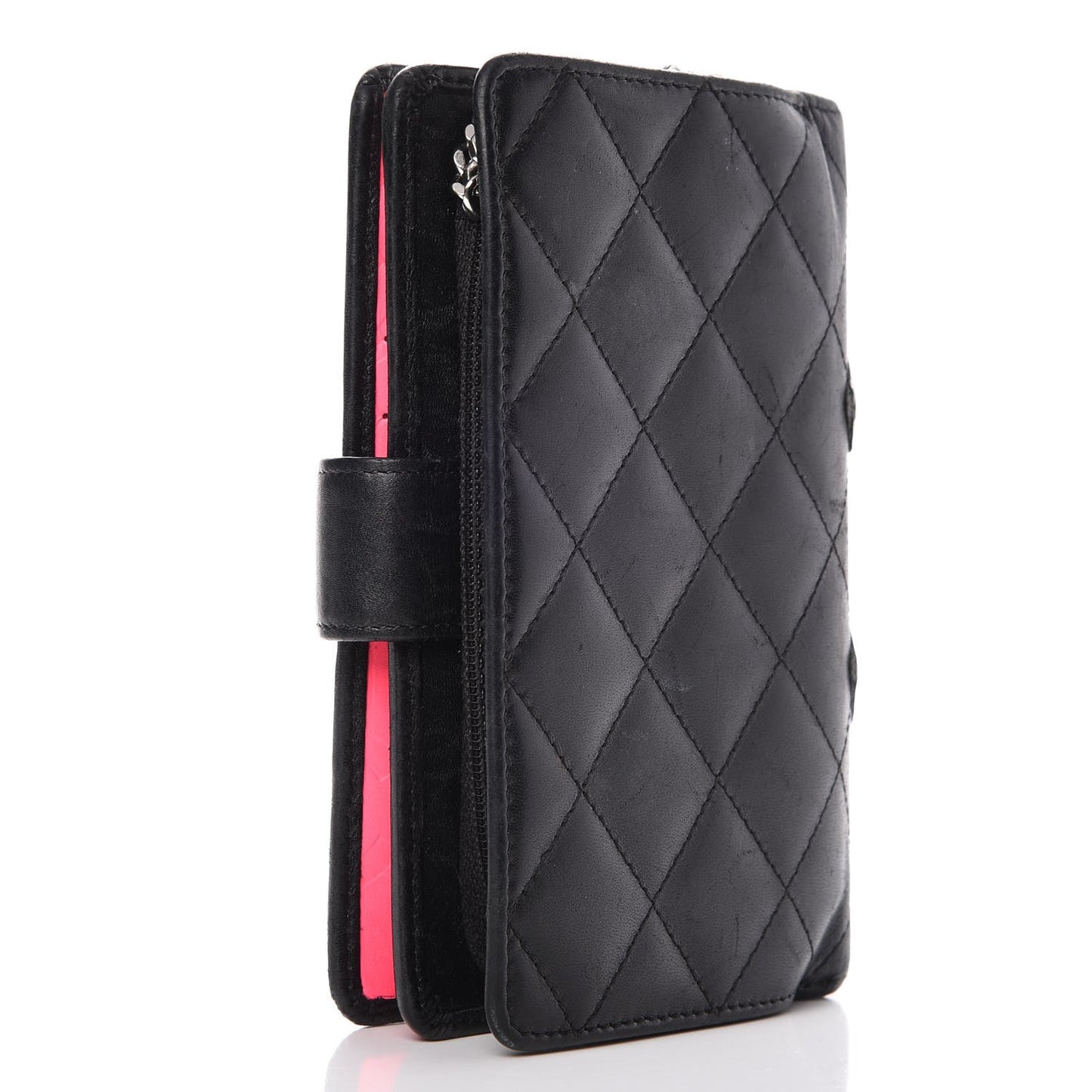 Calfskin Cambon Zipped Pocket Wallet Black