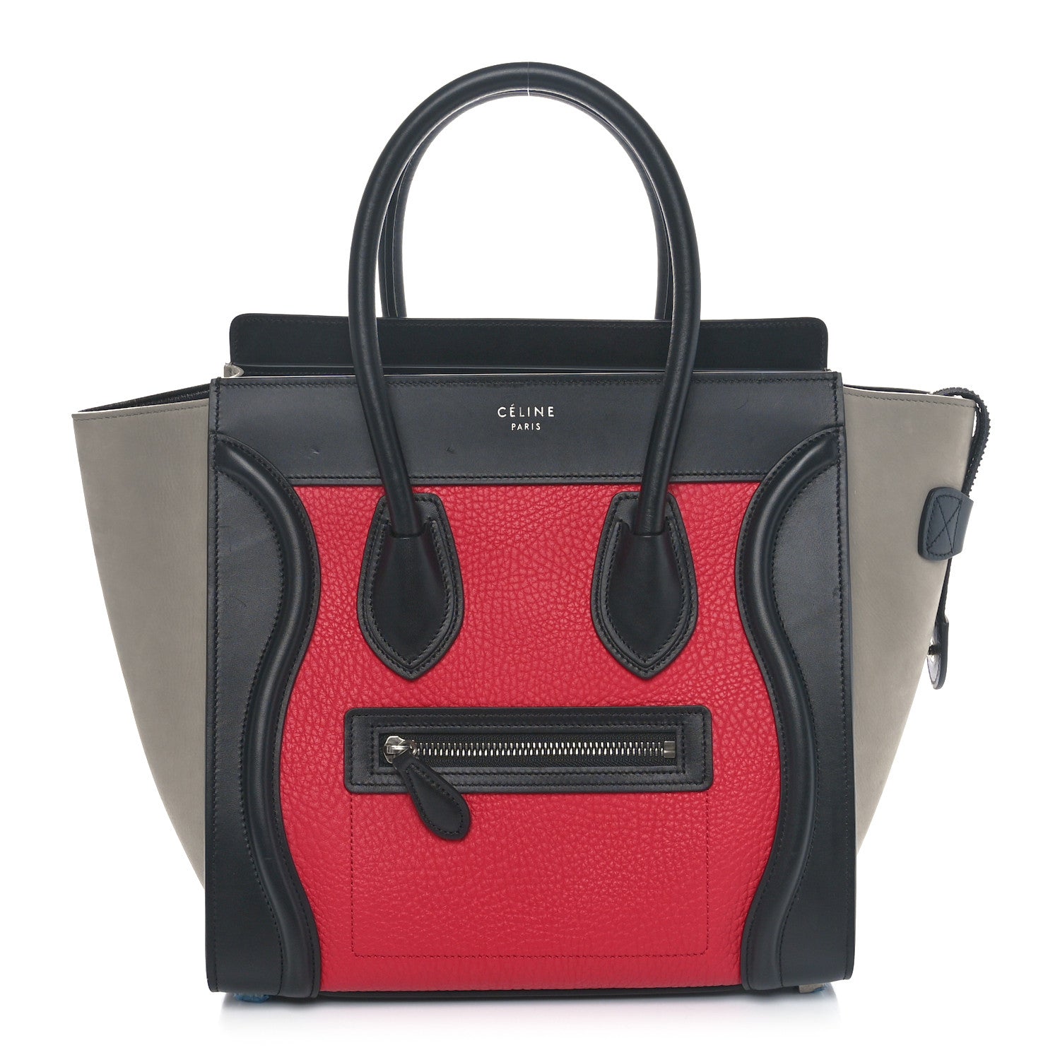 Celine Smooth Drummed Calfskin Micro Tri-Color Luggage Dark Pink 1 of 10