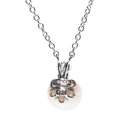 Tiffany 18K White Gold Pearl Diamond Freshwater Pearl 6.5-7mm Pendant Necklace 4 of 7