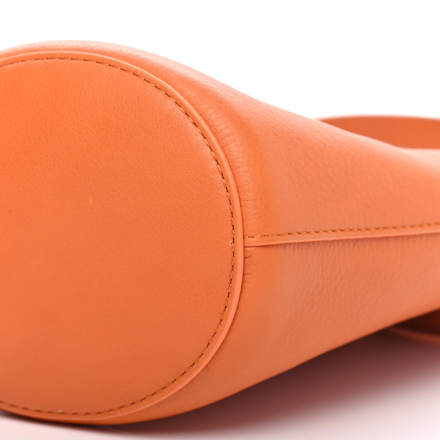 Pebbled Calfskin Mini Zip Bucket Bag Arancio