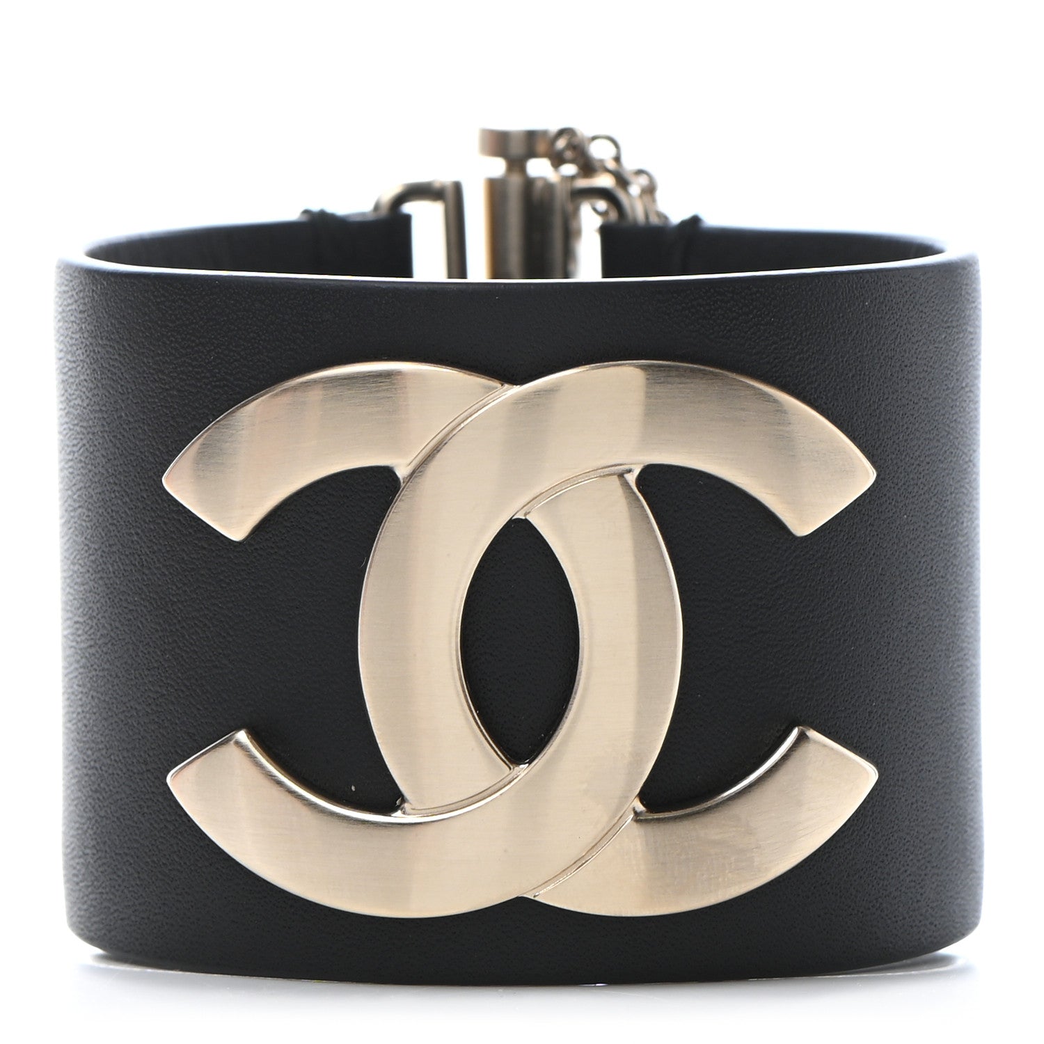 Chanel Calfskin CC Wide Cuff S Black 1 of 5