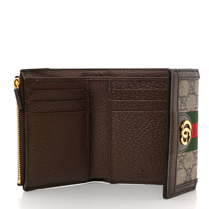 Gucci GG Supreme Monogram Web Ophidia Compact Wallet Beige New Acero 5 of 7