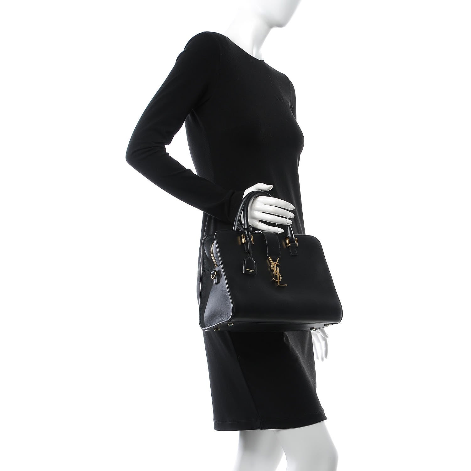 Saint Laurent Smooth Calfskin Small Monogram Cabas Black 3 of 10
