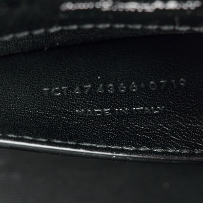 Saint Laurent Calfskin Crocodile Embossed Small Classic Monogram Kate Tassel Satchel Black 8 of 12