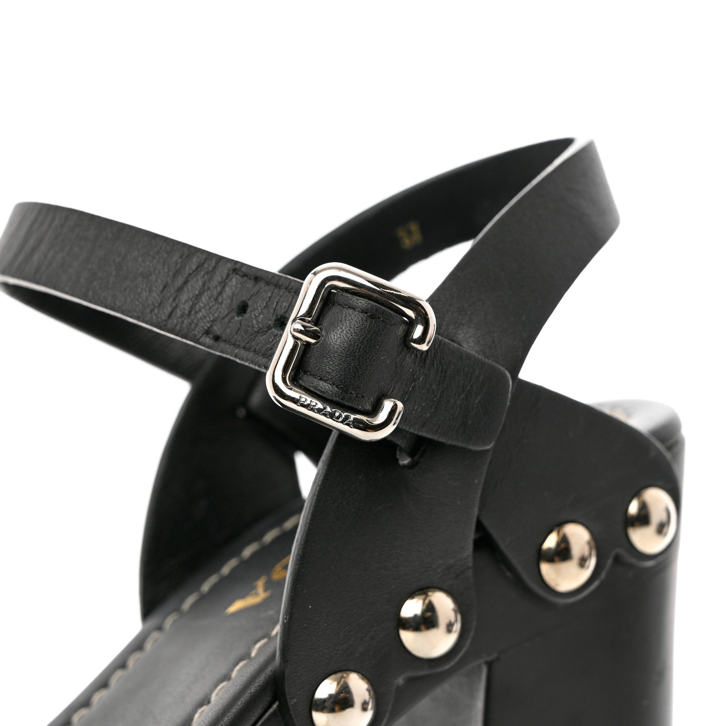 Calfskin Platform Slingback Sandals 37 Black