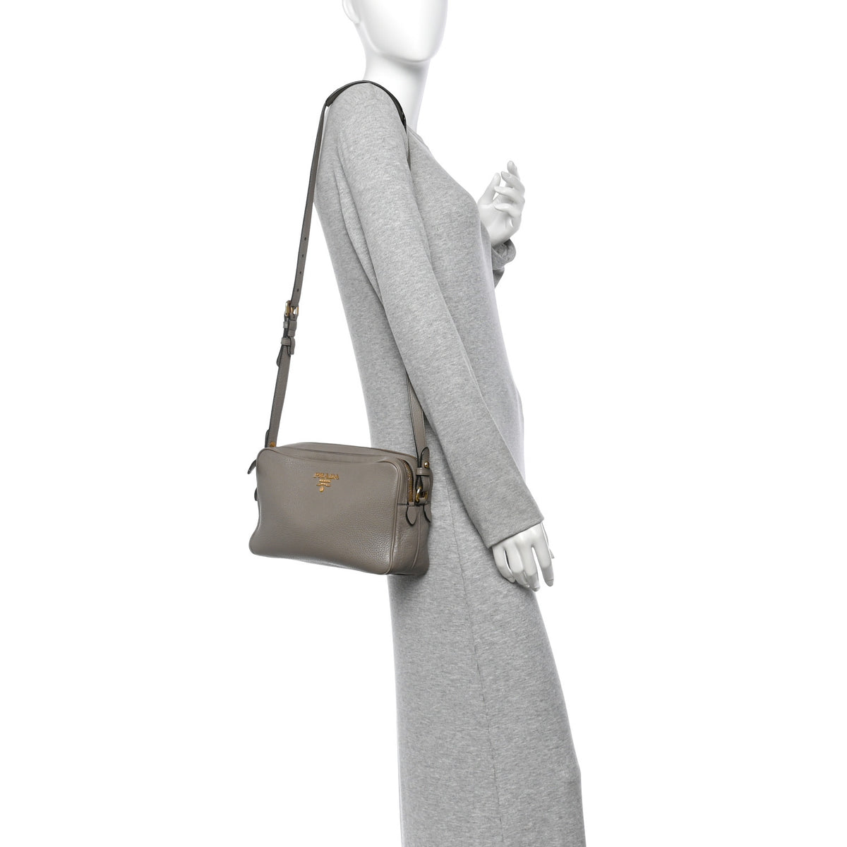 Prada Vitello Phenix Camera Bag Argilla 2 of 10
