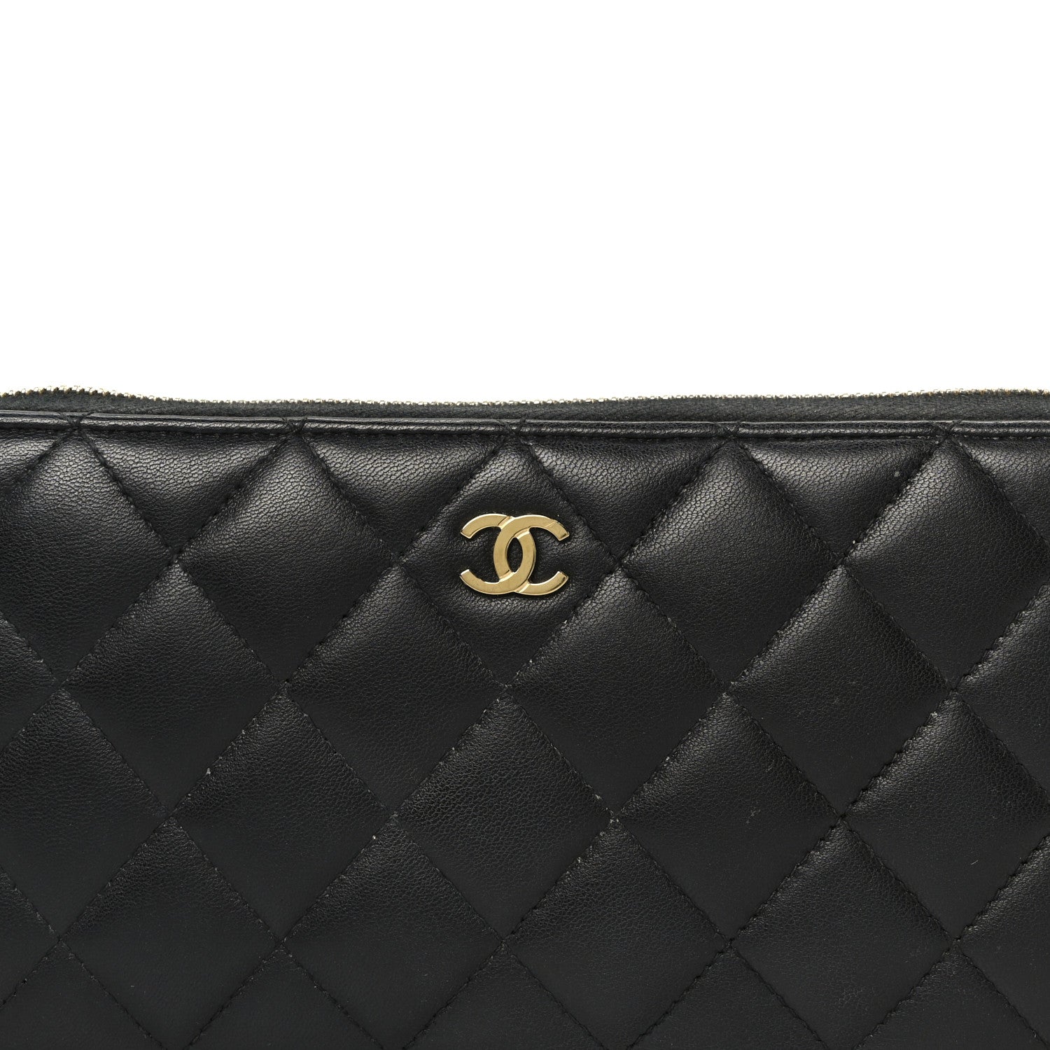Chanel Lambskin Quilted Large Gusset Zip Around Wallet Black 9 of 9