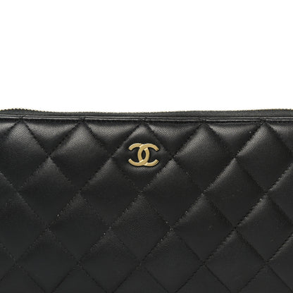 Chanel Lambskin Quilted Large Gusset Zip Around Wallet Black 9 of 9