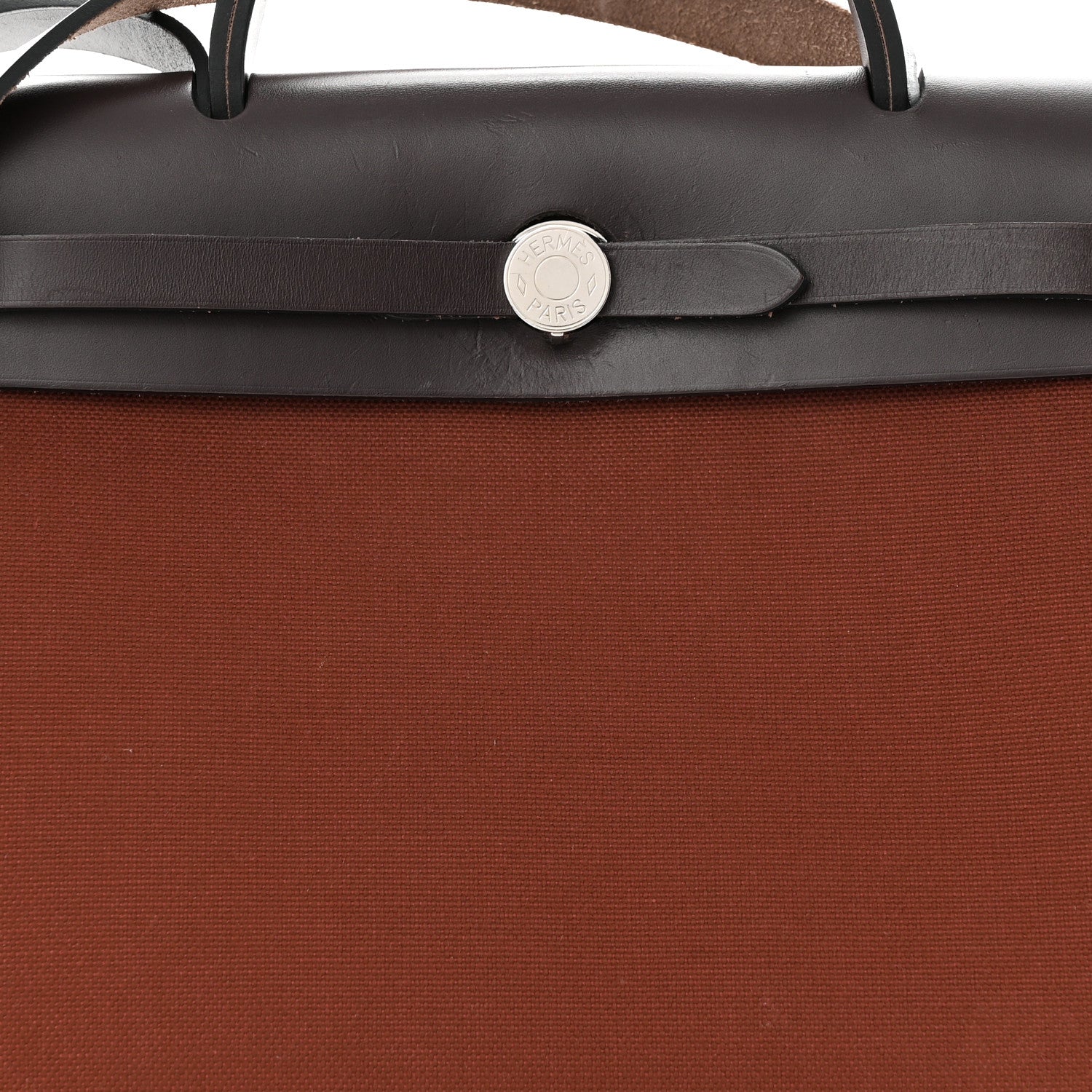 Hermes Vache Hunter Toile Herbag Zip Retourne 31 PM Rouge H Ebene 9 of 13