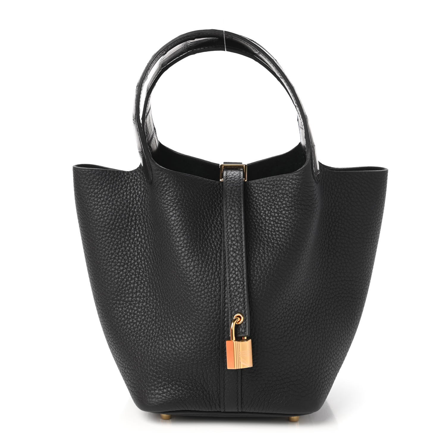 Hermes Taurillon Clemence Matte Alligator Picotin Lock Touch 18 PM Black 1 of 11