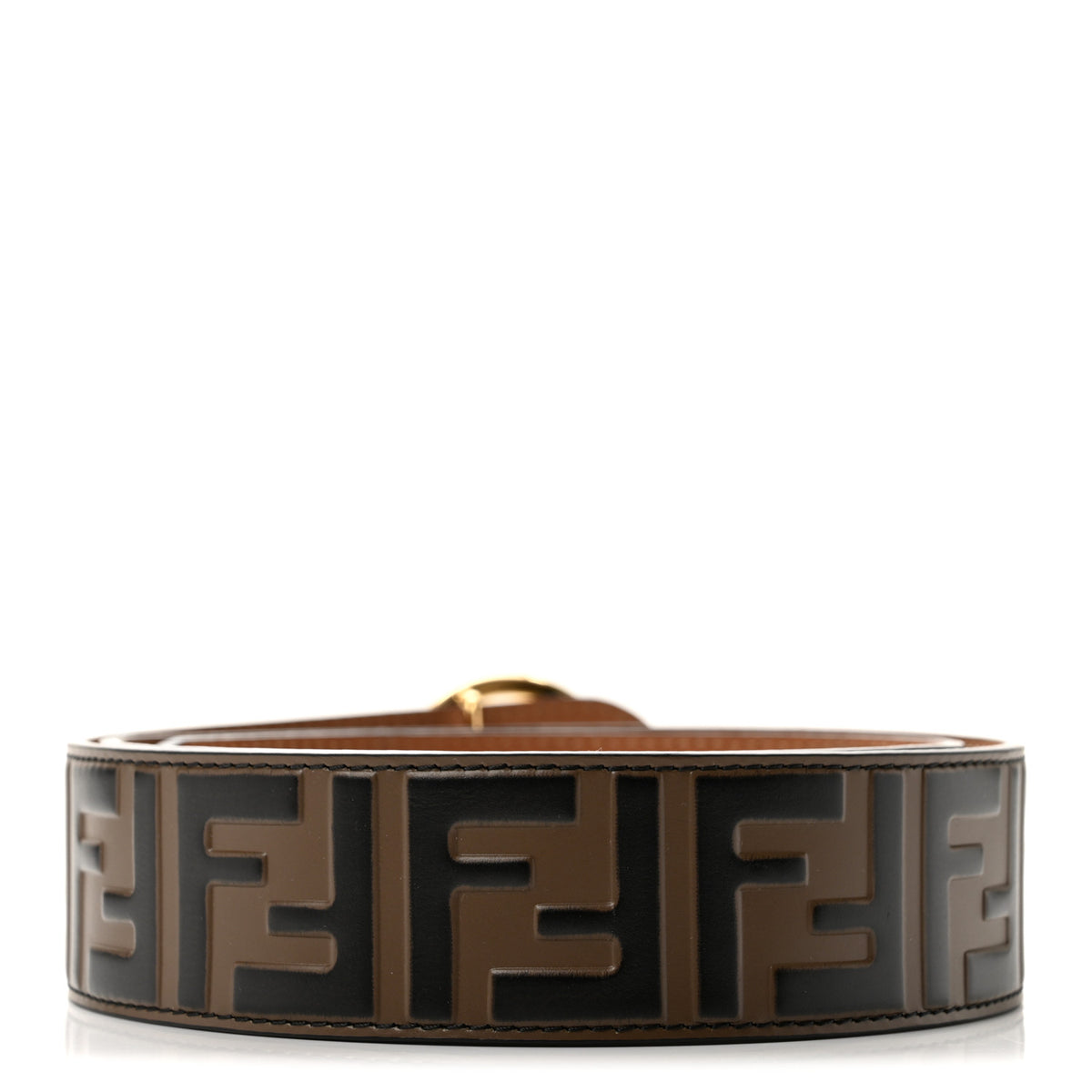 Fendi Vitello F is Fendi Bi-Color FF 1974 Embossed Belt 90 36 Maya Black 2 of 8