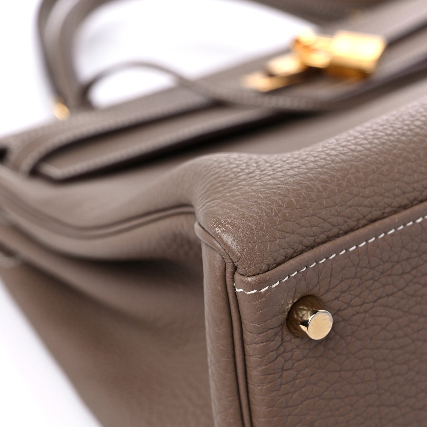 Hermes Togo Kelly Retourne 35 Etoupe 8 of 13