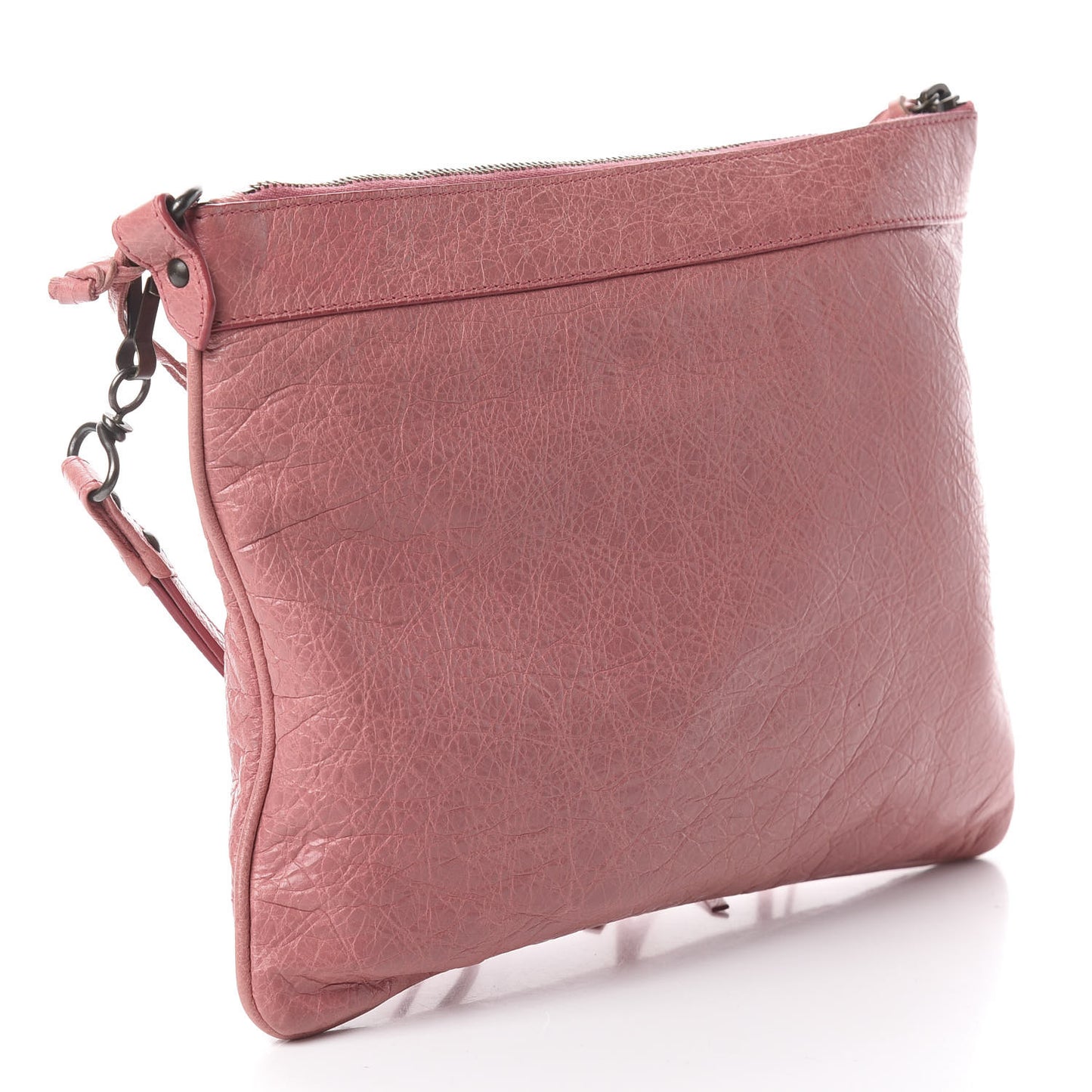 Agneau Classic Hardware Flat Handle Clutch Rose Bonbon