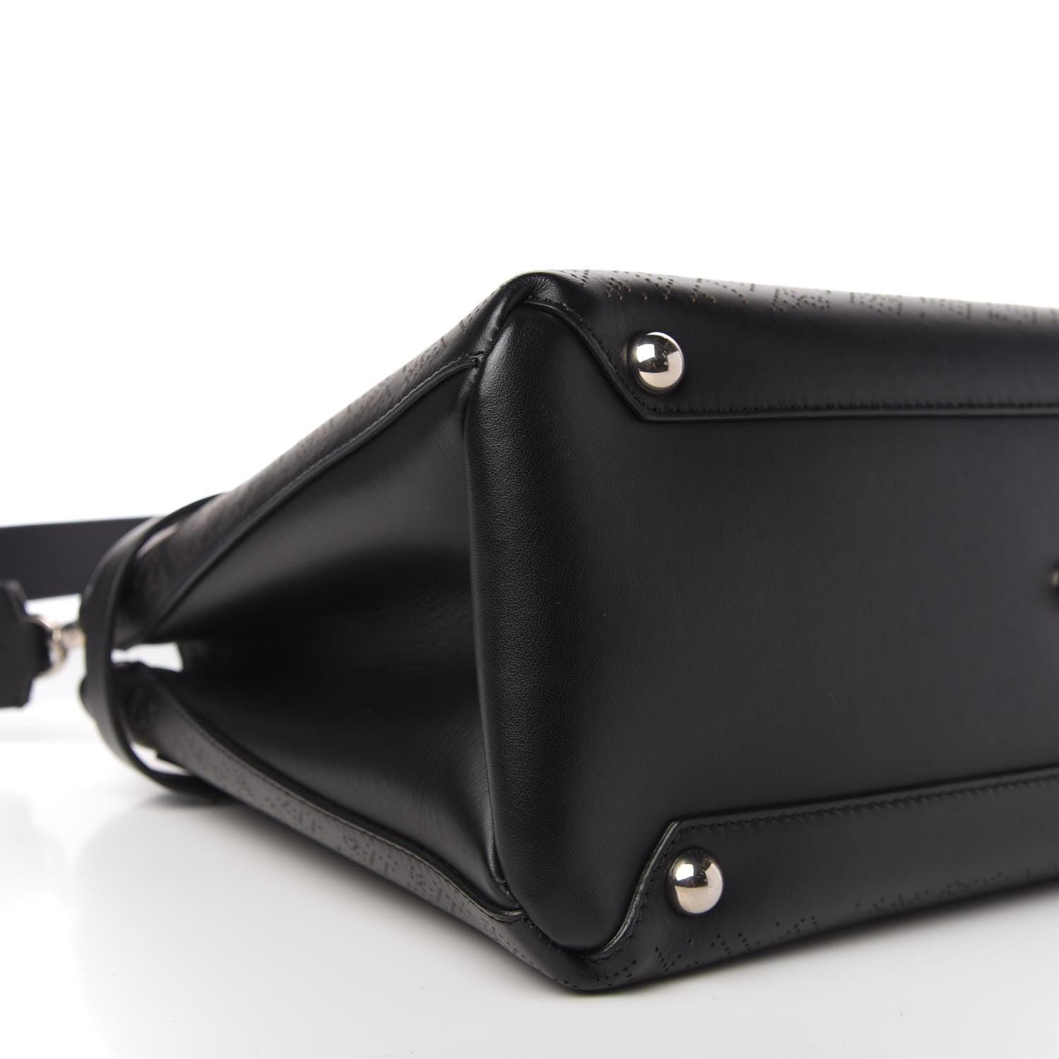 Burberry Calfskin Perforated Medium Banner Tote Black 6 of 13