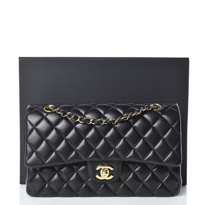 Chanel Lambskin Quilted Medium Double Flap Black 10 of 10