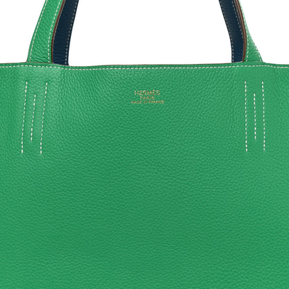 Hermes Taurillon Clemence Double Sens 36 Reversible Tote Menthe Colvert 9 of 15