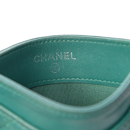 Chanel Lambskin Quilted Card Holder Green 6 of 10