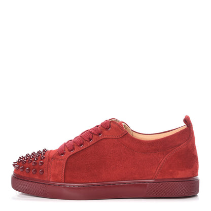 Christian Louboutin Veau Velours Womens Louis Junior Spikes Flat Sneakers 36.5 Carmin 1 of 9