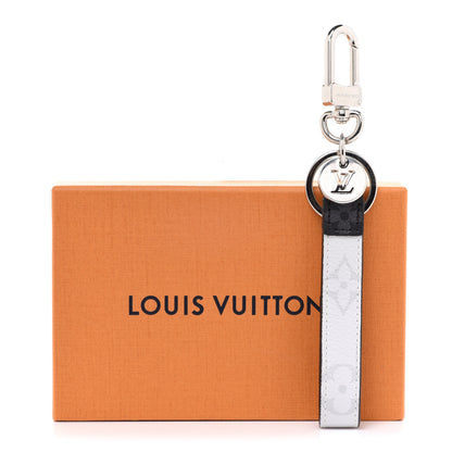 Louis Vuitton Monogram Eclipse White Slim Dragonne Bag Charm Key Holder 5 of 5