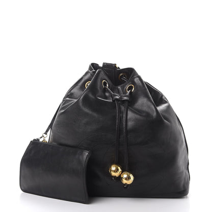 Chanel Lambskin CC Drawstring Backpack Black 3 of 15