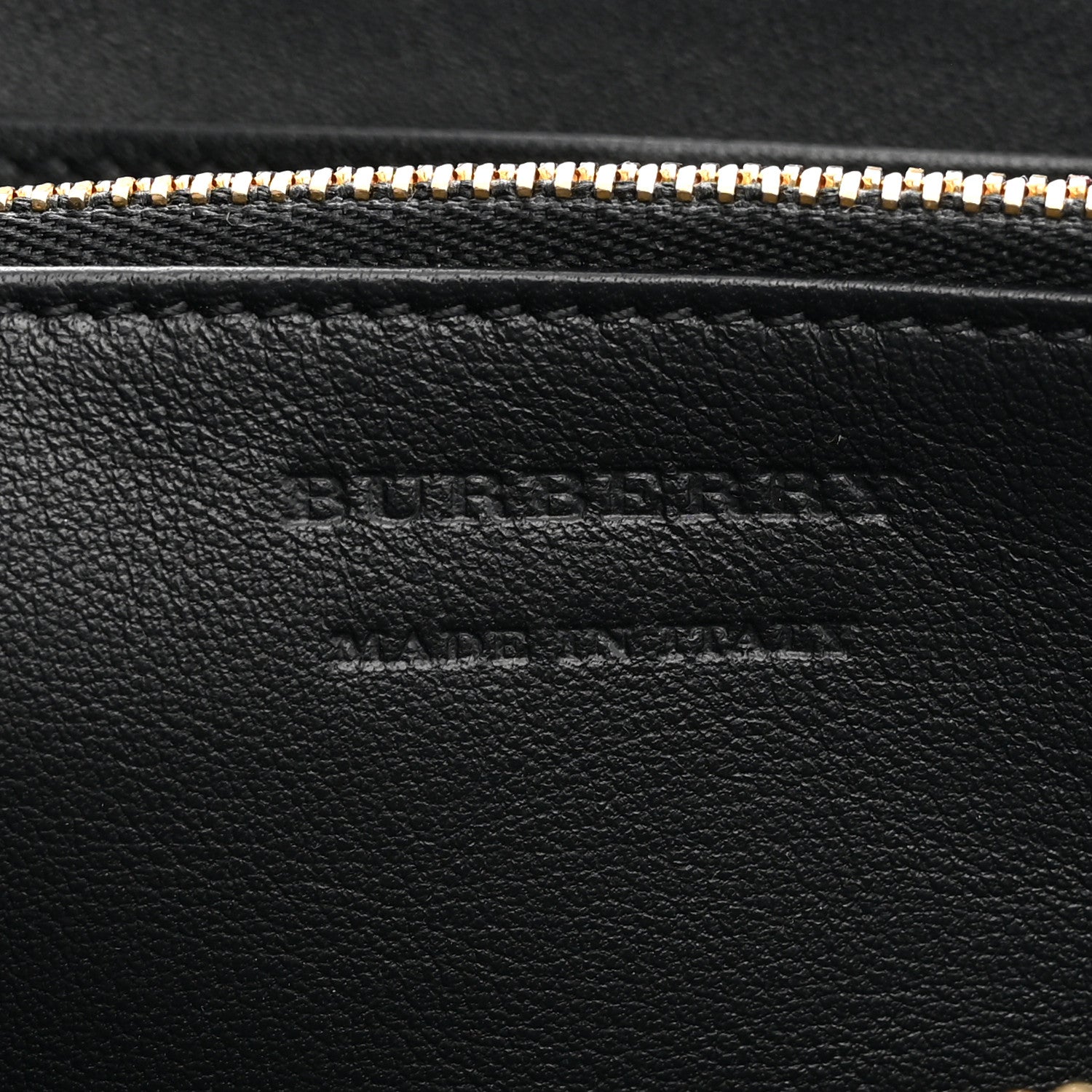 Burberry Grainy Calfskin House Check Elmore Zip Around Wallet Black 6 of 7