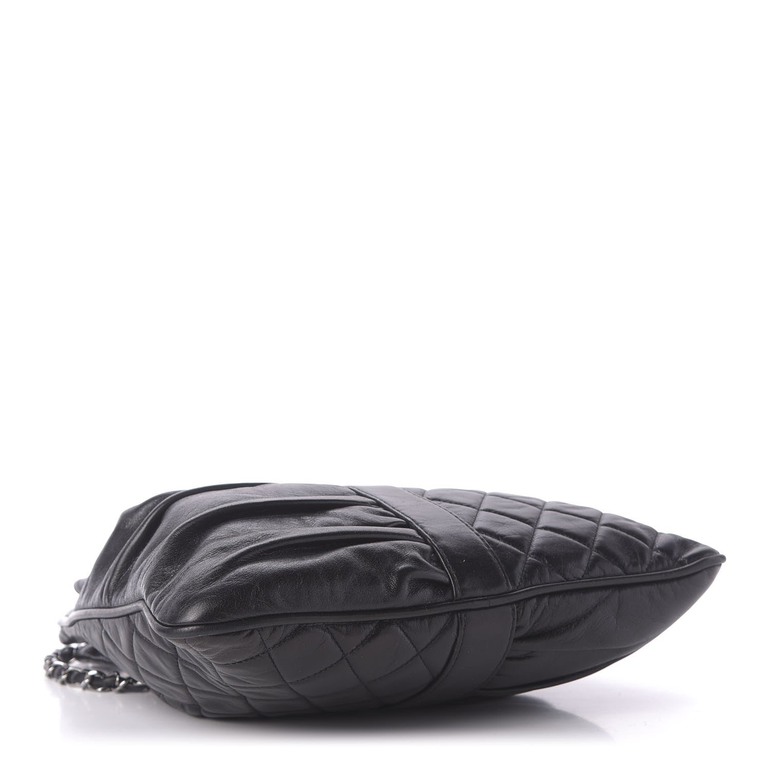 Chanel Lambskin Quilted Pile Ou Face Drawstring Bag Black 4 of 10