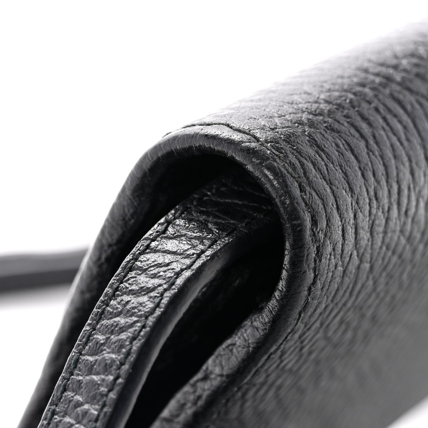 Dollar Calfskin Mini Swing Wallet Bag Black