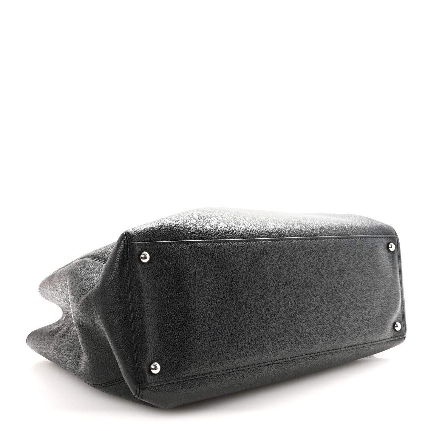 Calfskin Cerf Executive Shopper Tote Black