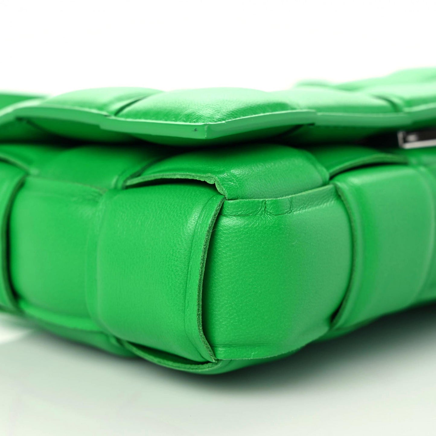 Nappa Maxi Intreccio Padded Cassette Crossbody Bag Parakeet