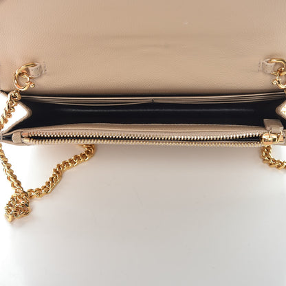 Saint Laurent Grain De Poudre Matelasse Chevron Monogram Envelope Chain Wallet Nude Powder 5 of 10