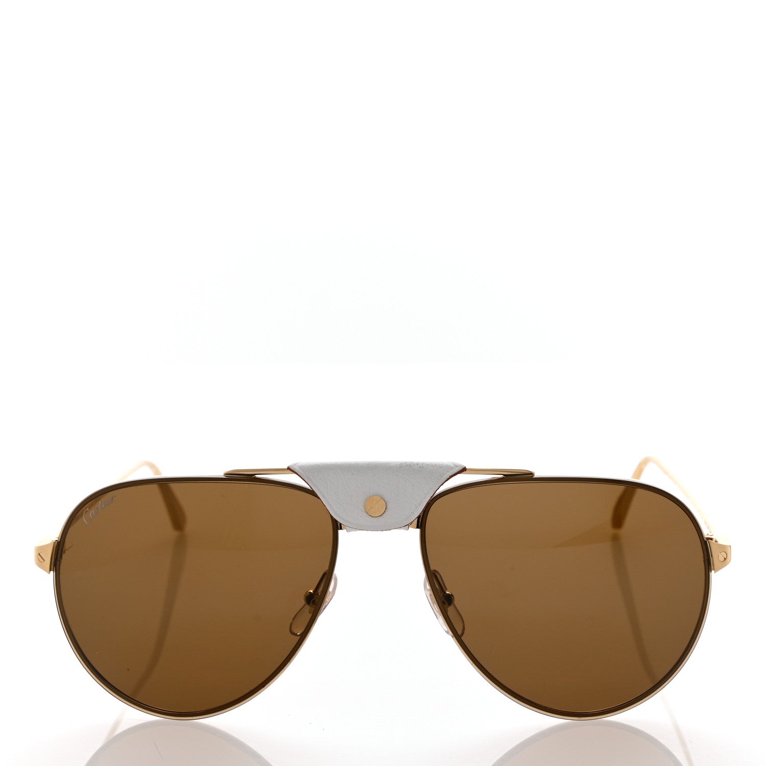 Cartier Santos de Cartier CT0166S Sunglasses Gold Brown 2 of 8