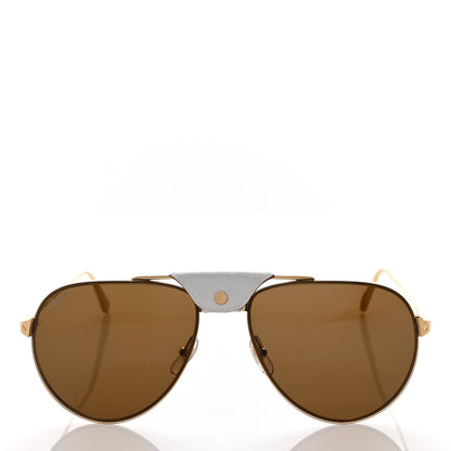 Cartier Santos de Cartier CT0166S Sunglasses Gold Brown 2 of 8