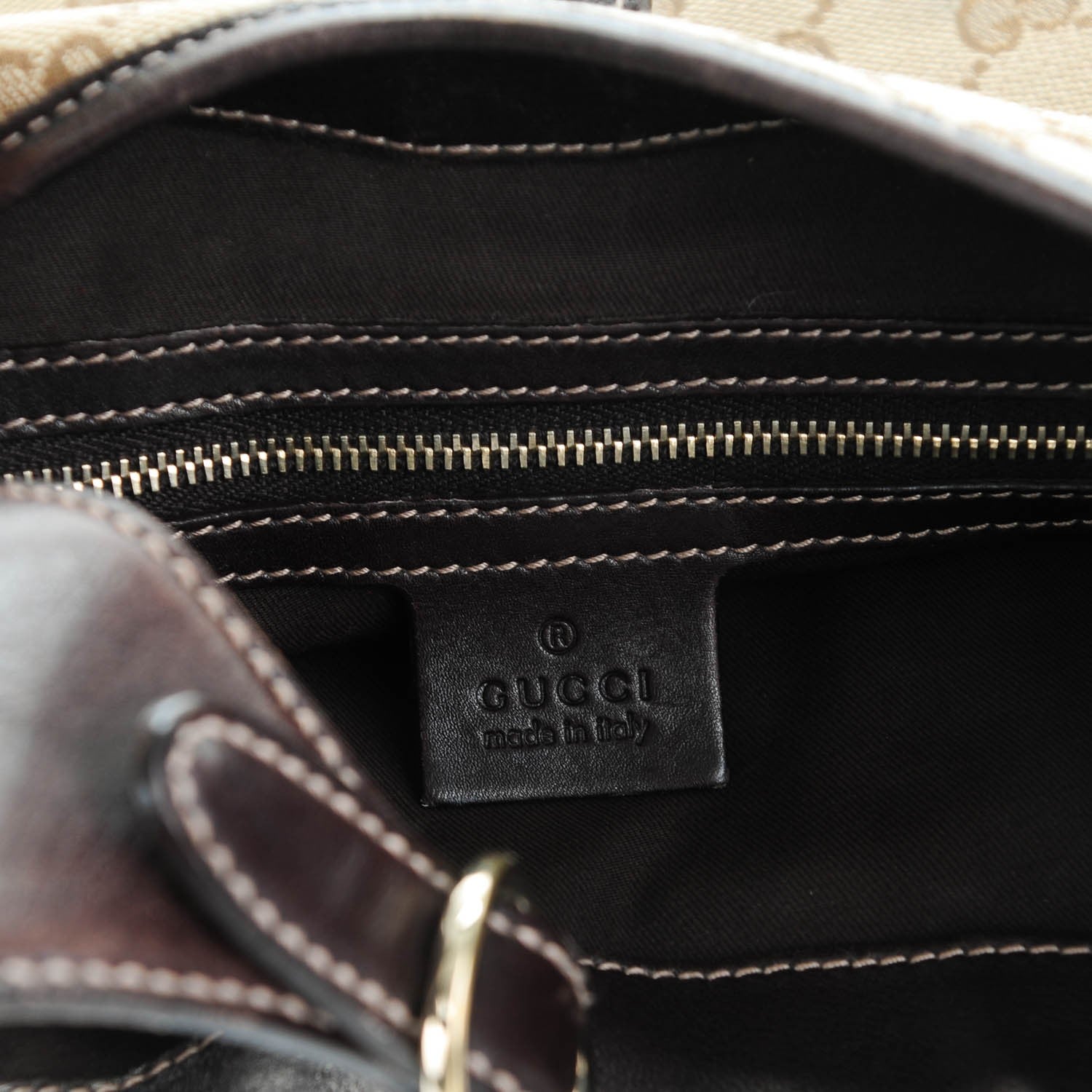 Gucci Monogram Web Jackie O Bouvier Hobo Dark Brown 8 of 9
