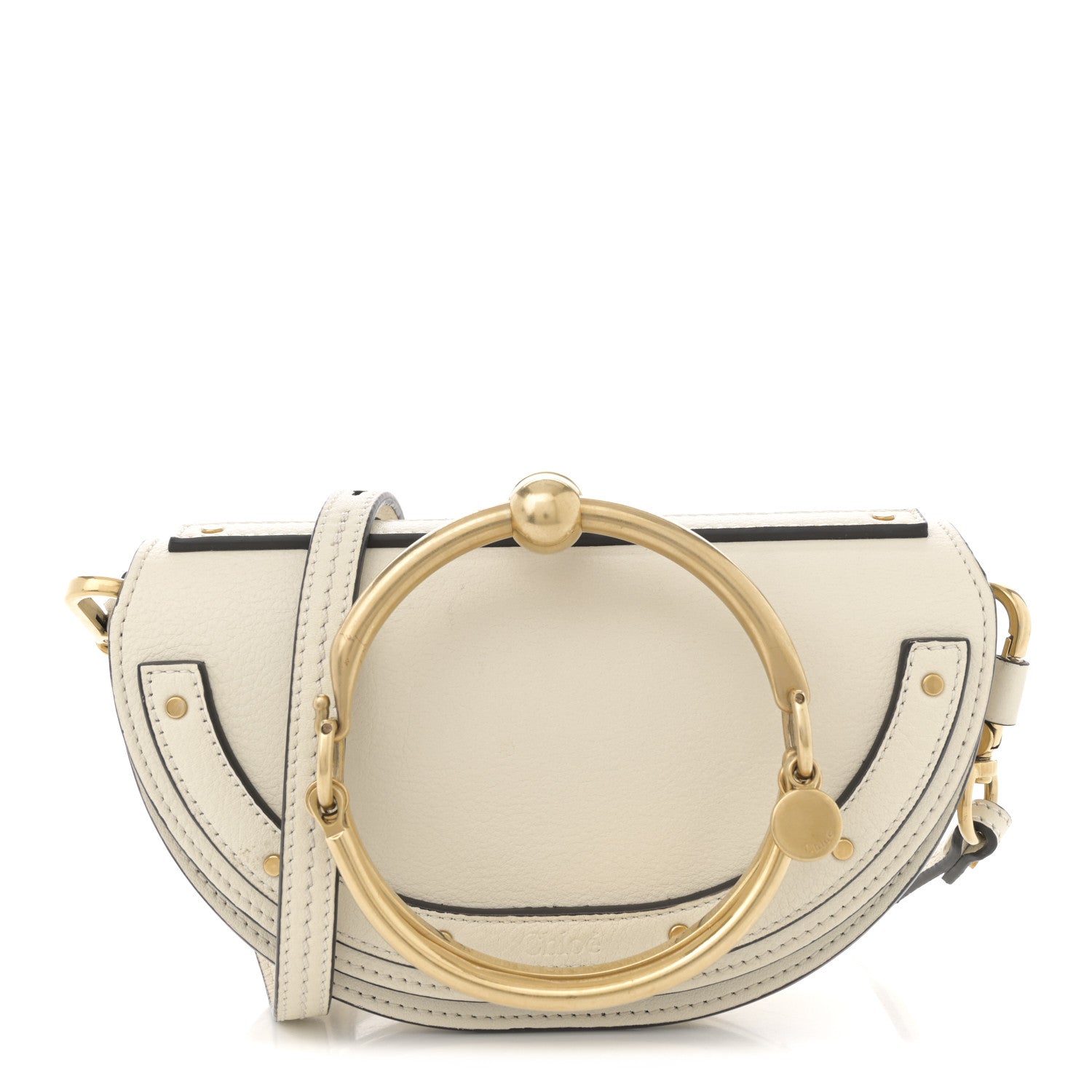 Chloe Calfskin Small Nile Bracelet Minaudiere Bag Off White 1 of 11