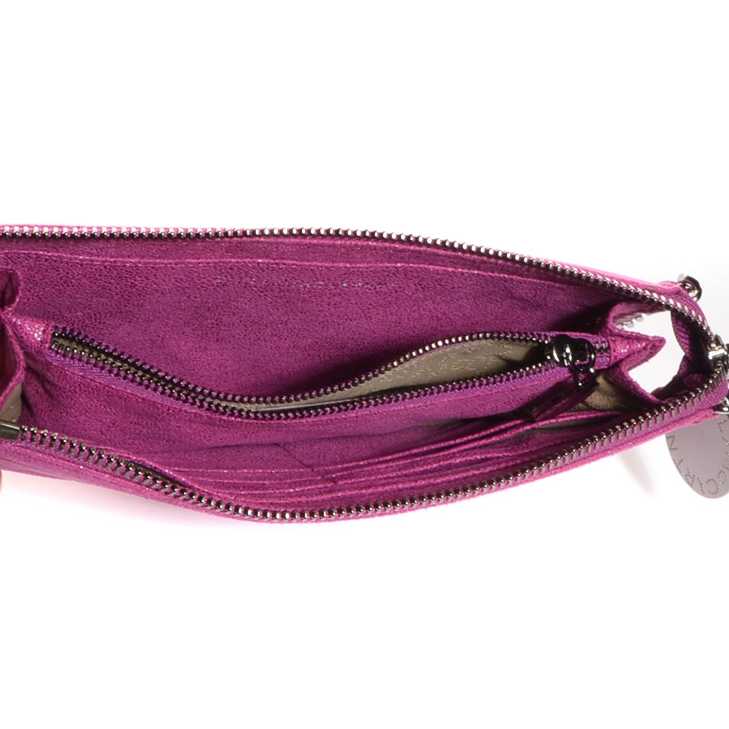 Stella McCartney Faux Leather Shaggy Deer Falabella Zip Wallet Pink 8 of 9
