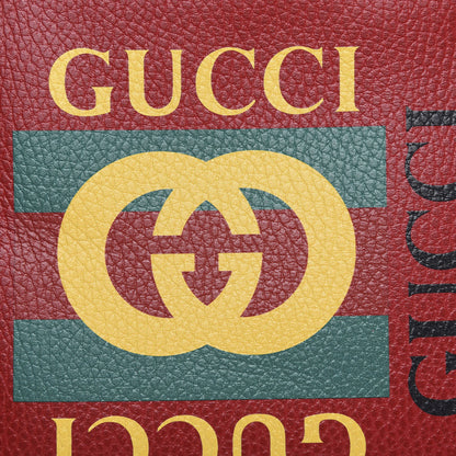 Gucci Grained Calfskin Logo Messenger Bag Hibiscus Red 7 of 9