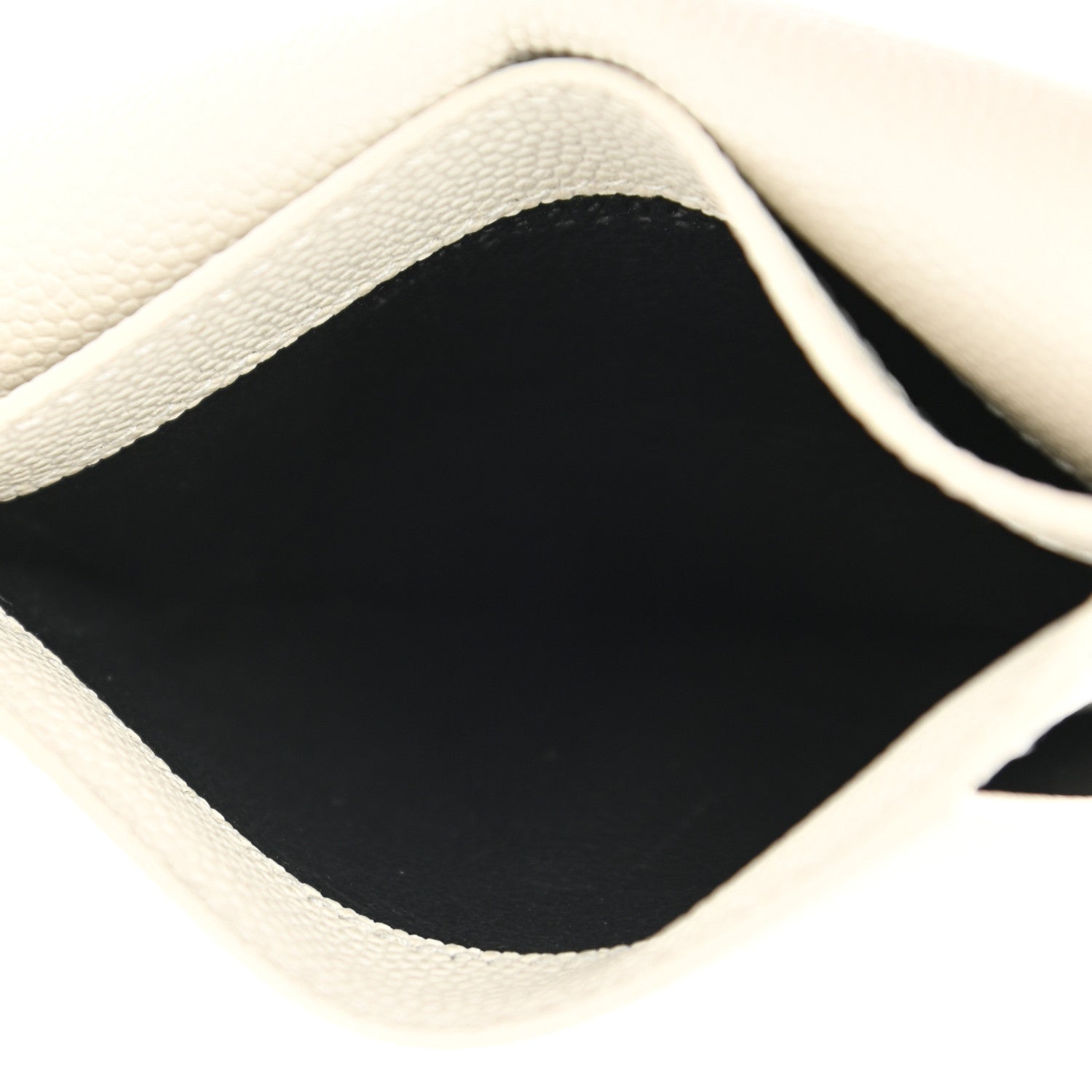 Saint Laurent Grain De Poudre Uptown Monogram Card Case Blanc Vintage 5 of 6