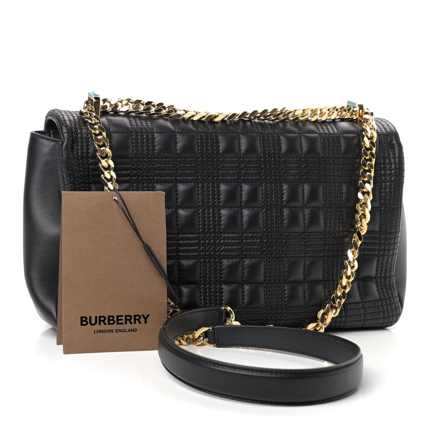 Lambskin Quilted Medium Lola Bag Black