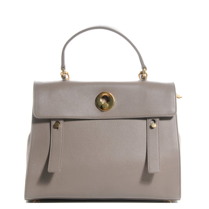 Saint Laurent Leather and Canvas Muse Two Convertible Grey 1 of 9
