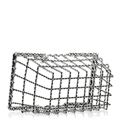 Chanel Brass Calfskin Medium Grocery By Chanel Shopping Basket Silver 4 of 8