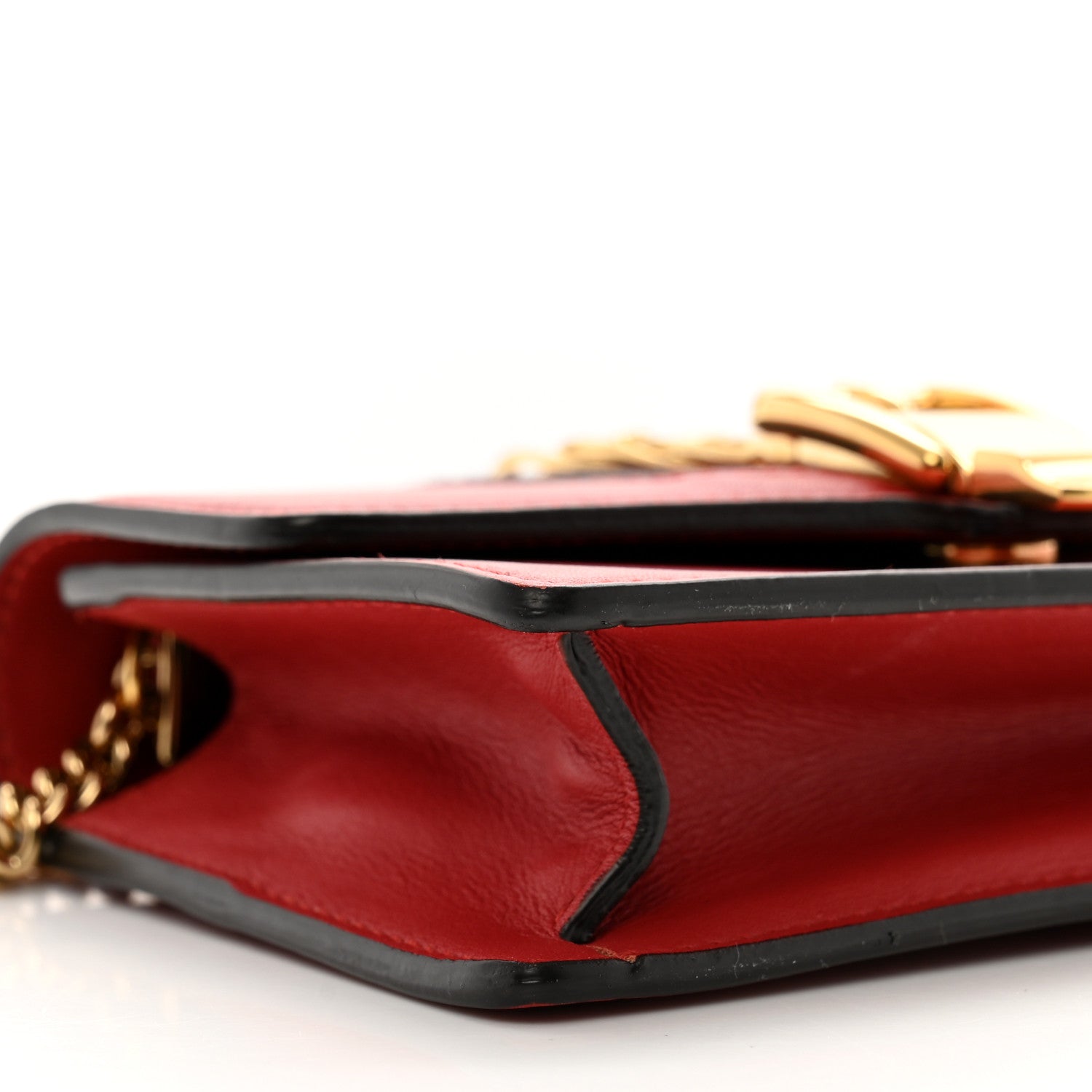 Gucci Calfskin Super Mini Sylvie Chain Shoulder Bag Hibiscus Red 8 of 9