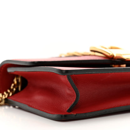 Gucci Calfskin Super Mini Sylvie Chain Shoulder Bag Hibiscus Red 8 of 9