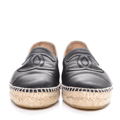 Chanel Lambskin CC Espadrilles 38 Black 3 of 13