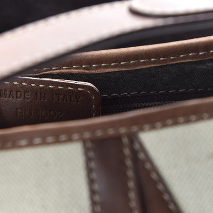 Christian Dior Canvas Calfskin Saddle Bag Beige 8 of 10